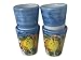 Hand Painted Italian Ceramic Shot Glasses Set of 4, 1.2 oz Lemon Limoncello Cups, Blue Ceramic Shot Glass Set, Mediterranean Pottery Drinkware, Handmade Tequila & Tasting Cups