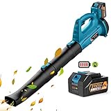 Leaf Blower - EKACO 21V 320 CFM 150 MPH Cordless Leaf Blower with 4.0Ah Display Power Battery & Charger,2 Section Tubes, 6-Speed Dial for Dust,Snow Debris,Yard,Work Around The House