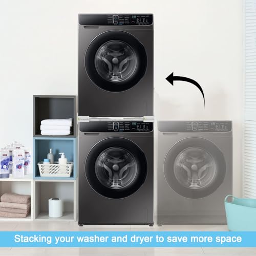 Kiss Core Washer Dryer Stacking Kit 29 inch, Universal Washer and Dryer Stacking Kit with Pull Out Drying Rack, Adjustable 29"/28"/27"/26"/25"/24" Stacking Kit with Ratchet Strap by Kiss Core - Image 3