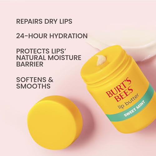 Image of Burt's Bees Sweet Mint Lip Butter, Repairs Dry Lips, 24 Hour Hydration, Locks in Moisture, Includes Shea and Mango Butters, Antioxidant Rich Vitamin E, Convenient Twist Up Dispenser, 0.5 Oz.