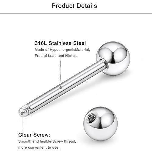 Lcolyoli 12-16Pcs 16G 14G Surgical Steel Tongue Ring Nipple Shield Barbell Ring Bar Nipplerings Body Piercing Jewelry for Women Men2