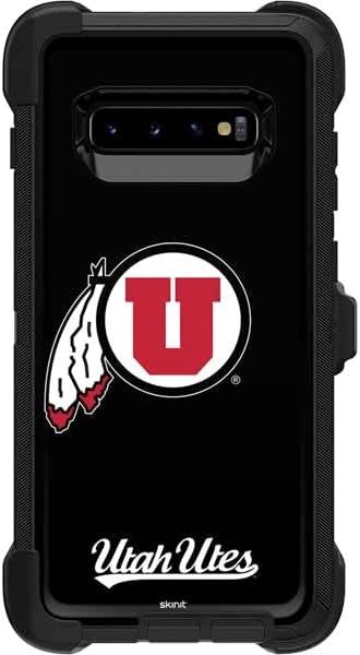Skinit Decal Skin Compatible with OtterBox Defender Galaxy S10 - Officially Licensed College Utah Circle and Feather on Black Design