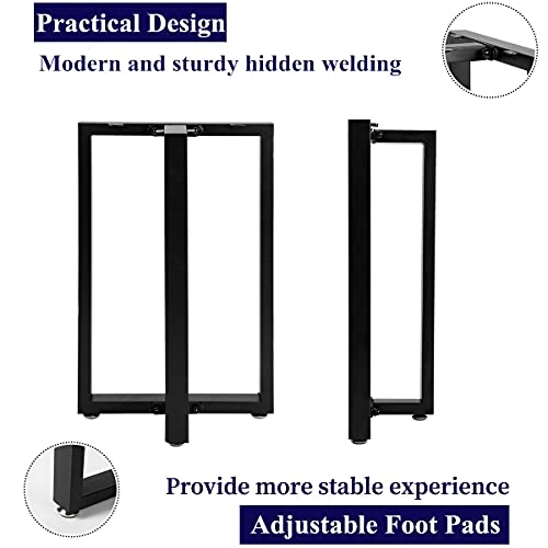Image of HOMEKAYT Metal T-Shape Desk Legs, 28 inchH x 17.7 inchW, Heavy Duty (800lbs), Black (2Pcs) - Perfect for Dining, Computer, Office Tables & More