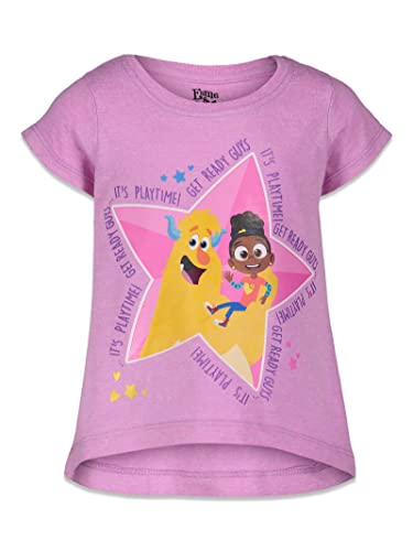 Sesame Street Esme and Roy Toddler Girls 2 Pack T-Shirts Purple/Gray 4T3