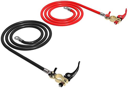 EDECOA Battery Cables 3 AWG 1m Pure Copper Inverter Cables for Car, Power Inverter, RV, Boat