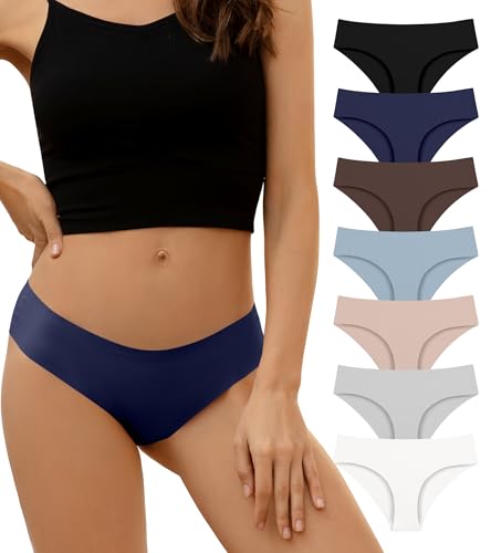 Image of DEANGELMON Seamless Underwear for Women No Show Bikini Panties Comfortable Stretch Invisible Ladies Hipster Briefs