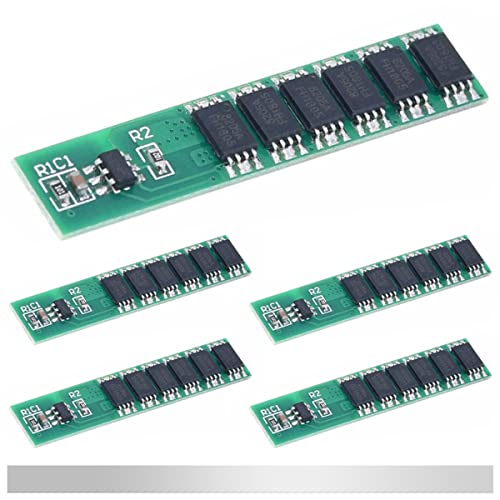 DAOKAI 5 piezas 1S 3.7V 15A 6 MOS Placa de protección de batería de litio BMS PCB Placa de protección 18650 Módulo de cargador para batería de litio de iones de litio con tira de níquel