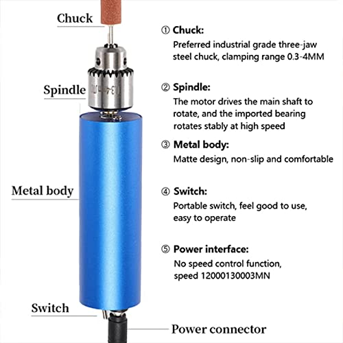 Micro taladro eléctrico portátil de mano con control de velocidad miniatura 3