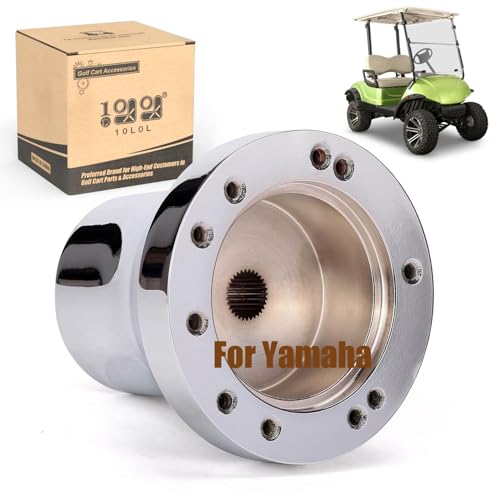 10L0L Golf Cart Steering Wheel Adapter Fits for for Yamaha G2-G29 Drive/Drive 2 5-6 Holes Golf Cart Steering Wheel - Sliver