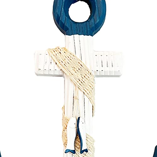 Grace Home Wooden Decorative Anchor With Rope And Crossbar, Wood Nautical Decor Anchor Wall Hanging Ornament Plaque, 18’’H #TOP4