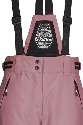 killtec Mädchen Skihose/Funktionshose mit abnehmbarem Latz, Kantenschutz und Schneefang KSW 213 GRLS SKI PNTS, puderrosa, 140, 43650-000