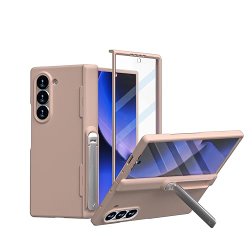 Coque Samsung Galaxy Z Fold 6 polycarbonate rigide avec béquille rose