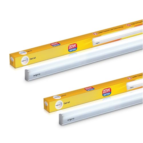 Wipro Garnet 20W LED Cool Day Light Batten, Pack of 2, (D532065_2...