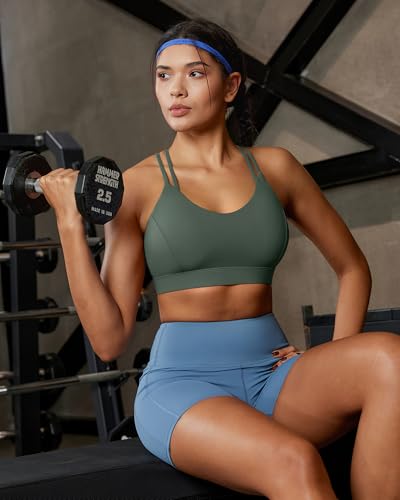 Image of RUNNING GIRL Sports Bras for Women,Strappy Crisscross Back Padded Low Impact Running Sports Bra with Removable Cups