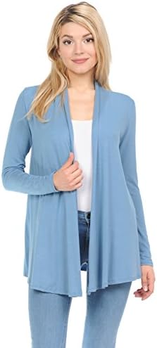 Pastel by Vivienne Women's Long Sleeve Jersey Cardigan Small Steel Blue