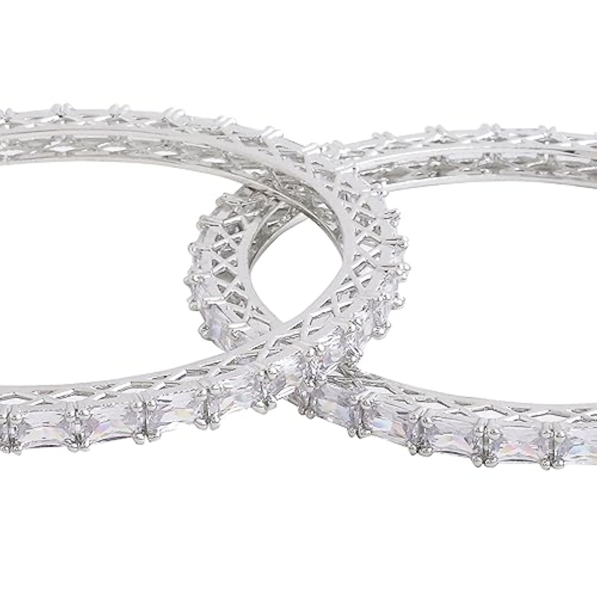 American Diamond Silver Tone Bangles for Women, Girls