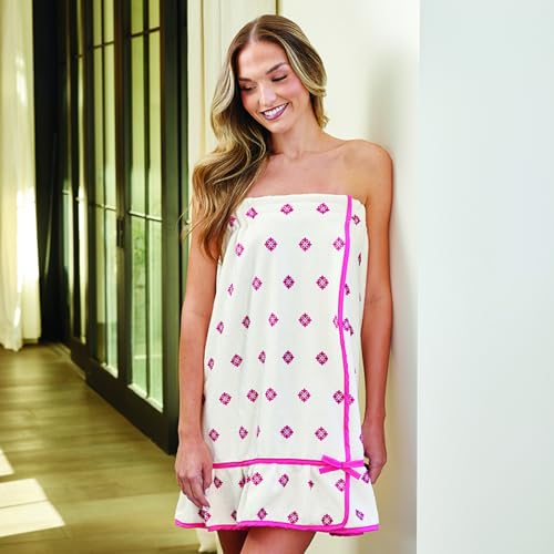 Image of Bella Sleep + Spa Ultra Soft Plush Luxury Spa Shower Bath Wrap with Adjustable Closure, One Size, Moroccan