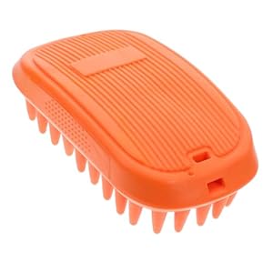 Happyyami Dog Bath Brush Pet Shampoo Brush Dog Grooming Brush Soft Slip-resistant Deshedding Comb For Cats Dogs Long And Short Hair Orange