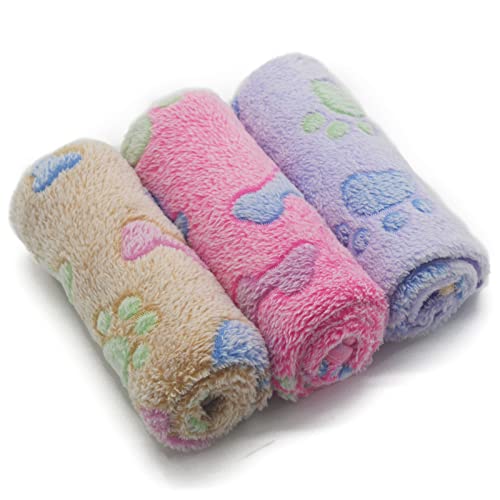 Image of 1 Pack 3 Puppy Blankets Super Soft Warm Sleep Mat Bone Print Cute Blanket Fluffy Premium Fleece Pet Blanket Flannel Throw Dog Blankets for Small Dogs Puppy Cat,Large(40 inchx30 inch)