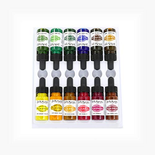Dr. Ph. Martin's Spectralite Private Collection Liquid Acrylics, 0.5 oz, Set of 12 (Set 2)