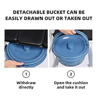 Giantex 3 in 1 Lightweight Shower Commode, Transport Bedside Commode with Wheels, Adjustable Height and Pedal, Shower Wheelchair for Elder, Disabled People (Black)