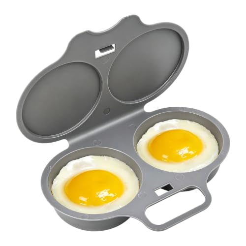 Escalfador de Huevos Microondas, 2 Cavidades Cocedor de Poche Microondas