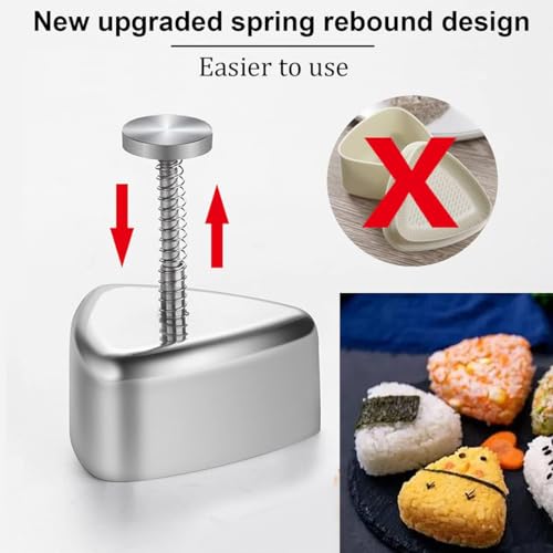 AngelReally Molde Onigiri, Molde de Sushi Triangular, Prensa de Bola de Arroz, Kit de Sushi DIY para