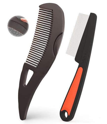 Dandruff Comb Fine Tooth Scalp Detox Comb Lice for Women, Men & Kids Stainless Steel Scalp Detoxing,...