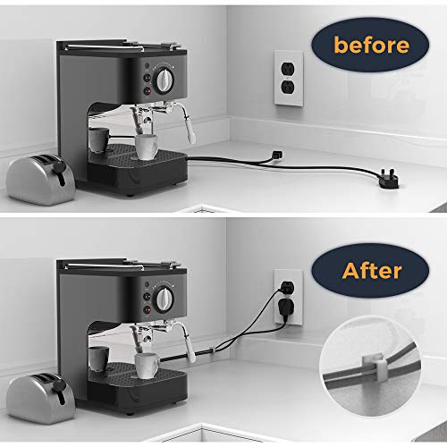 Cable Clips with Strong Self-Adhesive, XIAOXI R Shape Cable Management TV PC Wire Holder Sticky Tidy and Organizer Cord and Wires - 40 Pcs (Clear) - Thumbnail 5