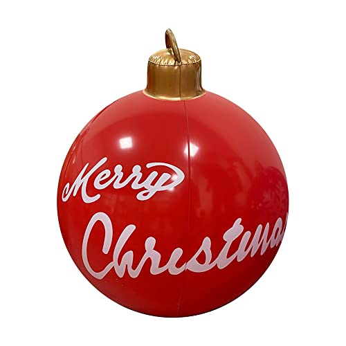 Ochine Giant Christmas PVC Inflatable Decorated Ball Christmas Inflatable Outdoor Decorations Christmas Ball Ornament with Pump Holiday Decor Xmas Gift for Home Outdoor Indoor Christmas Decoration