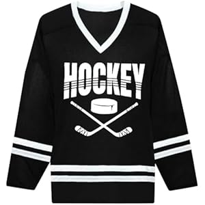 Hockey Jersey Hockey Gifts Ice Shirt: Hockey Training Equipment Pucks Graphic Jerseys Long Sleeve V Neck Tops