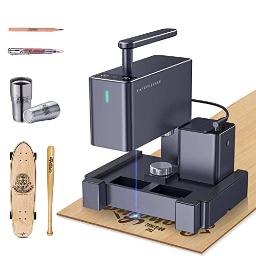 LaserPecker L2 Incisore Laser 60W Macchina per Incisione Laser 5W Potenza in uscita Precison 0,05 mm Laser Cutter Portatile Strumenti Incisore Taglio Laser per Legno Pelle Metallo, con Powerbank