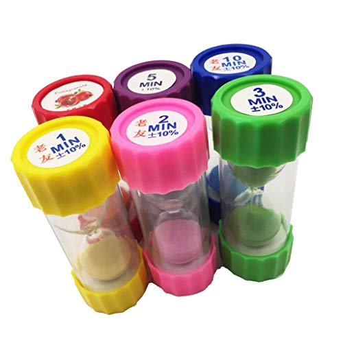 Tubayia 30S-10Min - Mini Clessidra per Uova, Timer per Cucinare, Giocare, Movimento, ECC, 6 Pezzi