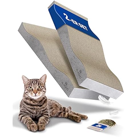 BLACKC® 2 Kratzpappen für Katzen, Kratzbretter für Katzen aus hochwertigsten Materialien, Kratzkarton für Katzen, XXL, 58 x 27 x 6,5 cm groß Cover