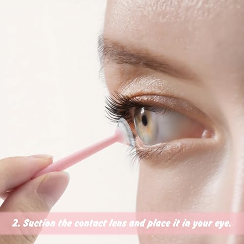 BlingKingdom 3 PCS Contact Lens Applicator Kit, Portable Contact Lens Remover and Inserter Tool with Tweezers Suction Stick Storage Case (Pink, White, Blue) - Thumbnail 4