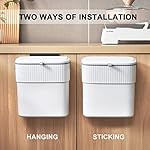 ELPHECO Hanging Trash Can with Lid 2.5 Gallon Kitchen Compost Bin for Under Sink, Plastic Wall-Mounted Garbage Can, Small Kitchen Trash Bin, Small Trash Can with Lid for Cupboard Countertop - Image 4