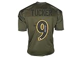 Justin Tucker Signed Custom Green Football Jersey