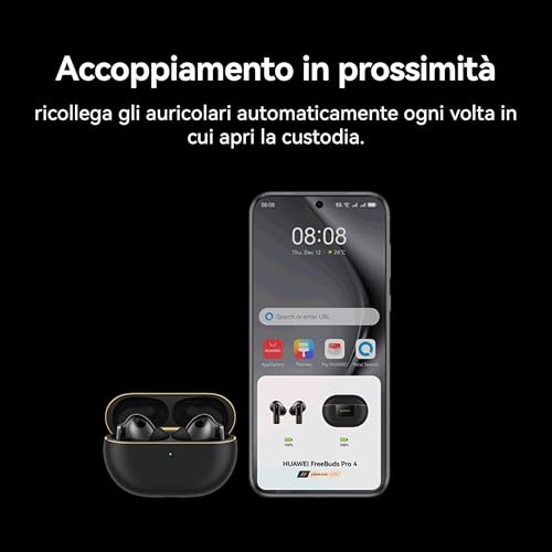 Huawei Freebuds Pro 4 Auricolari Wireless, Cuffie Bluetooth Con Audio A 48 Khz / 24 Bit Senza Perdite, Anc Dinamico, Chiamate Stabili, Design Silver String, Compatibile Con Android & Ios, Verde - 10