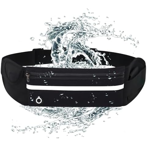 Slim Running Belt No-Bounce Phone Holder for Women Man | Waterproof Fanny Pack with Quick-Dry Pockets & Night Reflective Cover