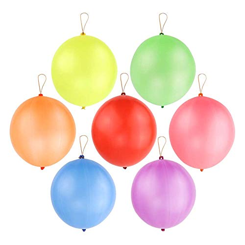 Color Zebra 50 Pieces Punch Balloon With Rubber Band Handles 18 Inch Pastel Latex Balloons Assorted Punch Balls Suitable For Kids Games And Party Games 50Pcs #TOP2