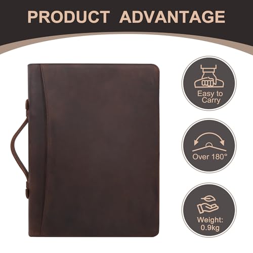Fichário de portfólio, pasta para mulheres, fichário de couro, presente personalizado para profissio