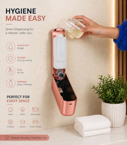 Image of Soap Dispenser 400ml No-Drill Adhesive Wall-Mounted Dispenser, Durable ABS Plastic, White Dolphin Design Dispenser for Kitchen, Hand Wash, Shower Gel & Sanitizer
