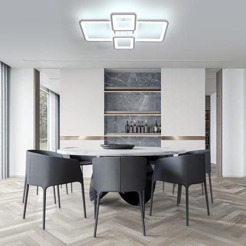 Lustre salon moderne DELIPOP plafonnier LED carré 6300LM - 2