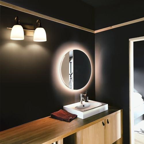 Hanaloa Bathroom Vanity Light Fixtures, Vintage Brushed Nickel 2 Lights Wall Sconce Lighting with Opal Glass Shade, Porch Wall Mount Light Fixture for Bathroom, Mirror Cabinets Hallway Stairs by Hanaloa - Image 7