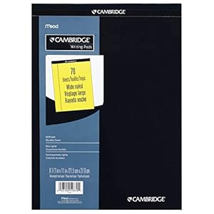 Cambridge Mead Stiff-Back Pad, Wide Ruled, 8.5 x 11 Inch, Canary, 70 Sheets per pad (59870), large