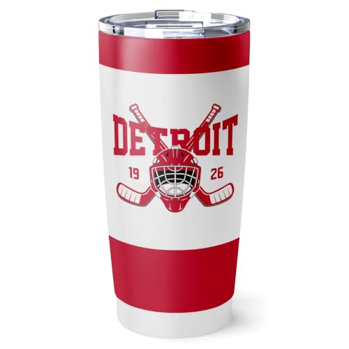 Image of ANTKING Detroit Tumbler 20oz Custom Name Number Travel Mug Gifts | Stainless Steel Insulated Coffee Cup for Men Women