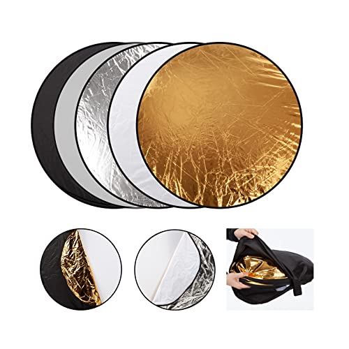 Réflecteur de Lumière, Diffuseur Pliable 5 en 1, Drapeau Panneau 60cm pour Photo Vidéo Studio Photographie Cover