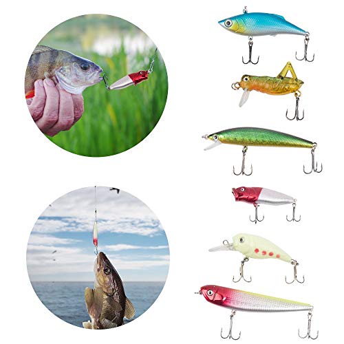 XDeer Fishing Lures Kit Set for Bass Including Trout,Salmon,Including Spoon Lures,Soft Plastic Worms, CrankBait,Jigs,Topwater Lures and Other Saltwater Freshwater Lures (with Free Tackle Box) - Thumbnail 2