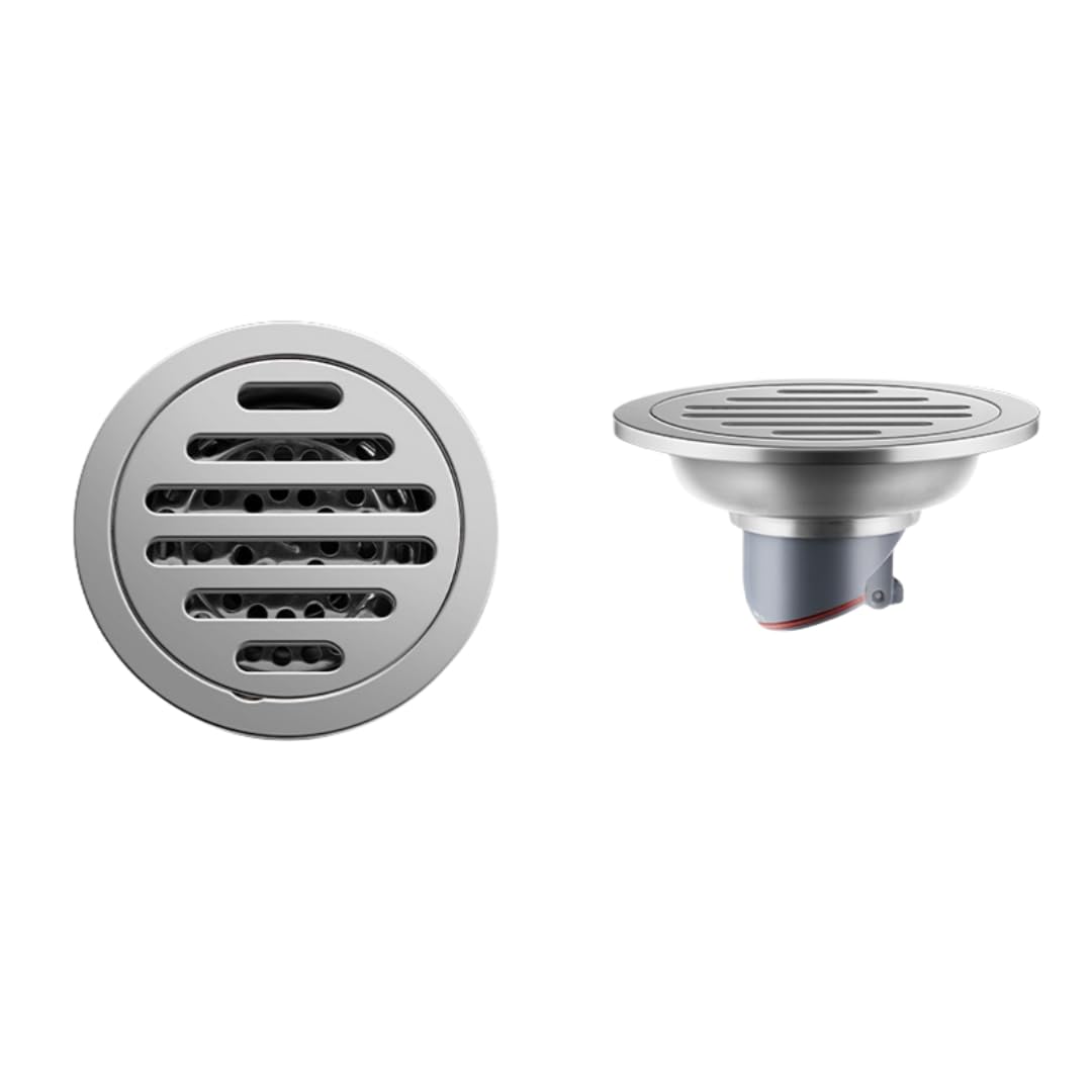 Desagüe de Suelo, Escurridor de Ducha Desagüe Piso Acero Inoxidable Engrosado(Gray Vertical Row,Single Use)