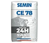 FABRIQUÉ EN FRANCE Enduit pour Joints de Plaques de Plâtre CE 78 Lent Semin, Temps de Prise 24 Heures, Intérieur, Sac de 25 kg